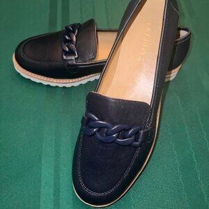 Talbots NEW Indigo Blue chain loafers, Size 8